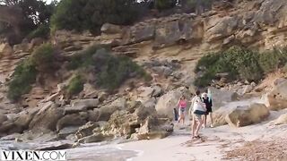 Stranded and horny, stunning Sia indulges in a wild beach encounter