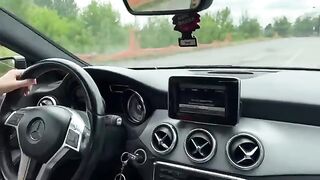 An Italian girl buys a used car and fucks the seller in it