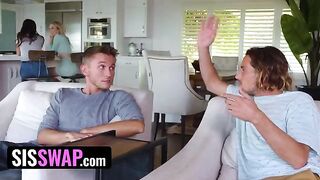 Lusty dudes pretended to be their stepsisters' boyfriends and swapped them hard