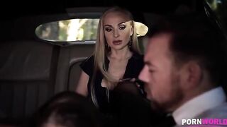 The driver got fucked by a busty blonde and her friend in a steamy encounter