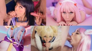 Best deep throat cosplay compilation featuring Alice Bong’s incredible skills