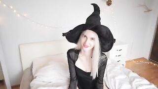 A guy came inside the naughty witch on Halloween, fulfilling a spicy treat