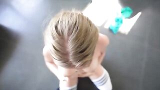 A sweet and sweaty teen gets fucked hard in the gym by Scarlet Chase