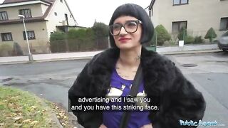 French beauty Candy Scott gets her pussy stuffed with cash