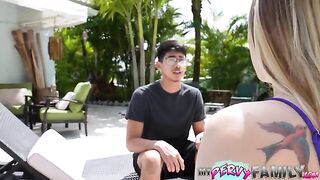 Pervert guy fucks his stepsister and she swallows his cum