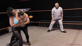 Hot wresting with foot fetish and facesitting for Nadia White