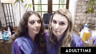 Girl on girl action with Elena Koshka and Bunny Colby as hair stylists in POV style