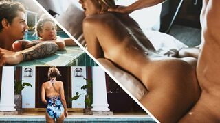 Petite blonde babe enjoys sea sex and surfing in this steamy vlog