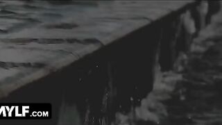 A pair of sexy mature ladies seduced the young pool guy to fuck them both