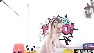 Blonde Rebel Rhyder gets her asshole gapped hard in intense anal action