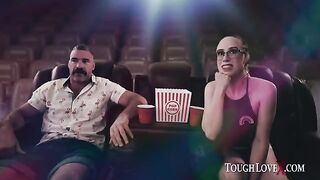 The girl is alone in the cinema, she’s got a great dick