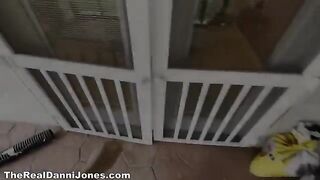 Cheating wife entertains husband's friend in the kitchen while he’s away