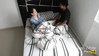 Natalia entered the room of her friends and got fucked