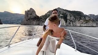 Date night on the boat turns into sex on the deck