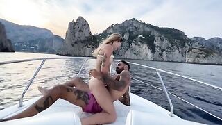 Date night on the boat turns into sex on the deck