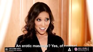 Mia Malkova massages and fingers her sexy Asian masseuse