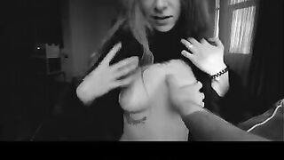 A beautiful girl has a breathtaking blowjob session