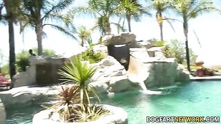 Petite brunette Aliya Brynn gets her pussy filled by 21 BBCs