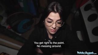 Public Agent pays for sex with a working girl and gets his glasses covered in cum