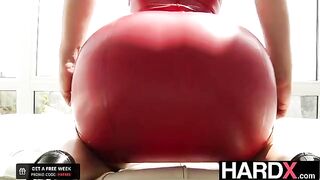 Abella Danger gets her big ass pounded by two cocks in intense DP action