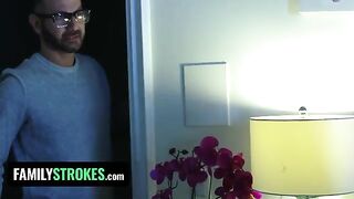 Stepdaughter Vanna Bardot pleases stepdad while her stepmom is in the room