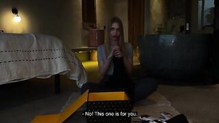 A hot Californiababe gets fucked hard after unwrapping something new