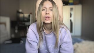 The couple has passionate sex while the girl shows her body