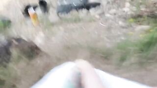A girl was caught masturbating on the beach and got fucked by a stranger