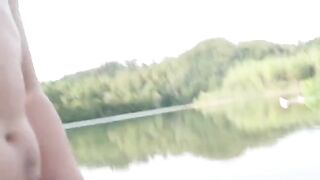 A girl was caught masturbating on the beach and got fucked by a stranger