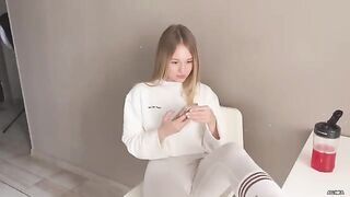 Girl threw her legs on the table and was fucked for it