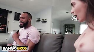 Petite teen Sera Ryder gets her pussy smashed by a huge BBC in a steamy scene