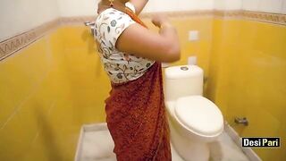 A cute lady, Desi Pari, was chatting with her neighbor in Hindi