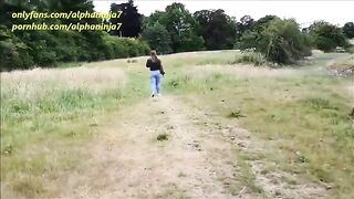 A girl is having fun outdoors and gets fucked in the park