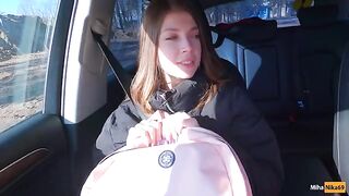 A cute girl agreed to a blowjob in exchange for some money - Public Agent