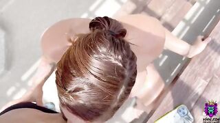 Busty Latina gets convinced to fuck on the rooftop