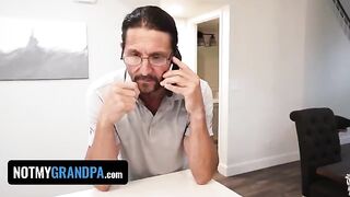 Horny stepdaughter Britt Blair gets spanked by her StepGrandpa