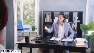 Redhead anal-loving Willow makes a deep impression on her potential new boss