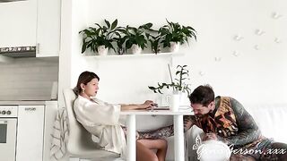 A sexy elegant girl was fucked hard at her home by an old man