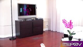 Adriana Chechik gets her slutty mouth filled with cum in a messy scene