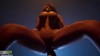 Busty woman fucked by a huge monster cock
