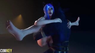 Furry woman fucks with a big cat in this wild 3D porn