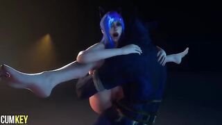 Furry woman fucks with a big cat in this wild 3D porn