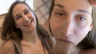 The girl next door, Mystica Jade, turns into a whore at the sight of James Deen's cock
