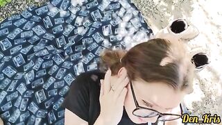 Schoolgirl facial compilation with lots of warm cum and hair