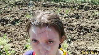 Schoolgirl facial compilation with lots of warm cum and hair