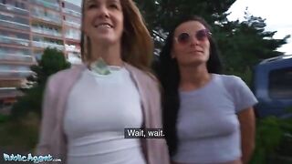 Lucky agent fucked two hot Czech girls in a basement for cash