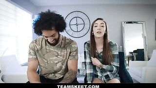 Girl was fucked by her boyfriend in unusual poses, showcasing petite charm