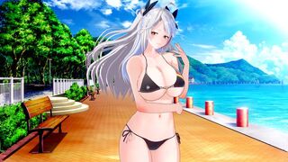 Prinz Eugen’s big tits waifu fucks you with her huge boobs in POV style