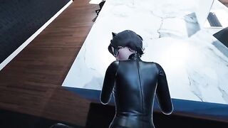 Catwoman Pov is having fun with a guy in the office
