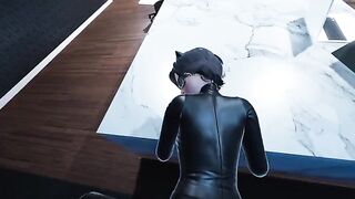 Catwoman Pov is having fun with a guy in the office